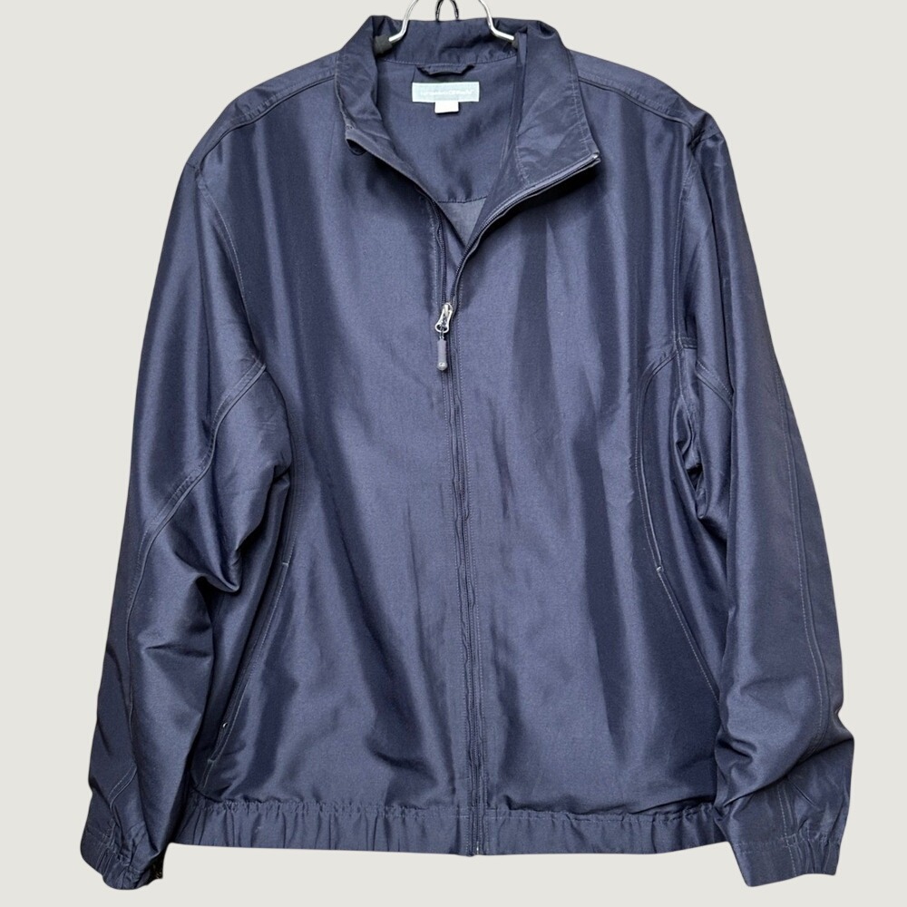 Cutter & Buck CB WindTec Mens Medium Navy Blue Full Zip Windbreaker Jacket - Picture 1 of 10